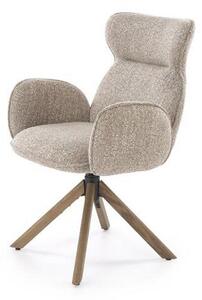 Scaun K585, bej inchis/nuc, stofa clasica/lemn, 63x64x93 cm