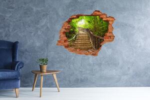 Autocolant 3D gaura cu priveliște Scari din pădure