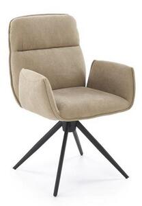 Scaun K574, bej inchis/negru, stofa catifelata/otel, 60x60x88 cm