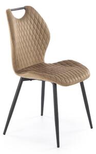 Scaun K569, bej - HLR 11, stofa catifelata/otel, 47x54x84 cm