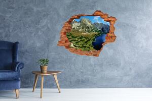 Autocolant de perete gaură 3D Valley în munți