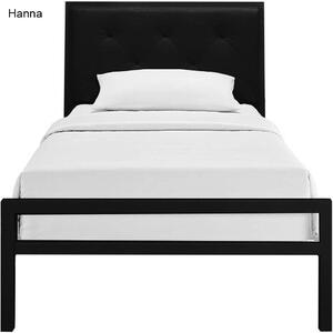 Cadru pat metalic Hanna cu grilaj cadou, in mai multe dimensiuni si culori-90x200 cm-negru