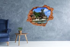 Autocolant 3D gaura cu priveliște Seychelles panorama