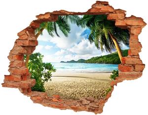 Autocolant un zid spart cu priveliște Palmieri pe plaja