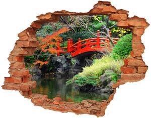Fototapet un zid spart cu priveliște grădină japoneză