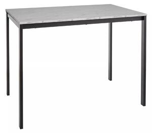 Masa MARIO, alb cu efect de marmura/negru, 100x60x75 cm