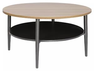 Masuta cafea ELLA A, stejar/negru mat, PAL/metal, 80x45 cm