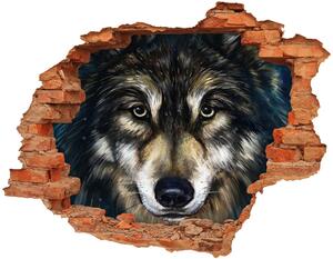 Autocolant un zid spart cu priveliște lupi