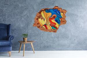Fototapet 3D gaură în perete floare abstract