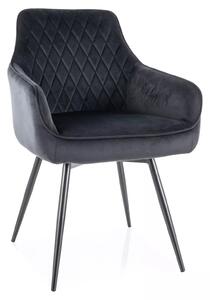 Scaun MARLO, negru - Bluvel 19, stofa catifelata/metal, 55x45x88 cm