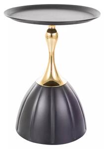 Masuta cafea PIANA, negru/auriu, metal, 38x50 cm