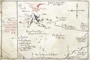 Poster de artă Hobbit - Map of The Unexpected Journey