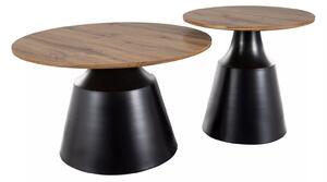 Set 2 masute cafea ITAKA, stejar artisan/negru mat