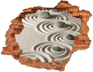 Fototapet 3D gaură în perete nisip pietre Zen