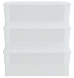 Cutii de depozitare din plastic, 3 buc., 10 L, stivuibile