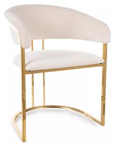 Scaun TULIPE, bej deschis - Bluvel 22, stofa catifelata/metal, 56x46x7