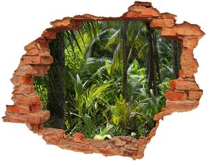 Fototapet un zid spart cu priveliște padure tropicala