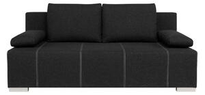 Canapea extensibila STREET IV, stofa catifelata negru - Denver 21, 197x98x95 cm