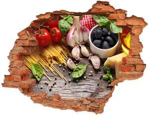 Autocolant un zid spart cu priveliște alimente italiană