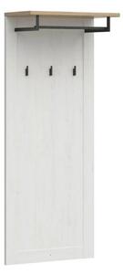 Cuier hol LOKSA, alb/stejar, PAL laminat, 59x30x143 cm