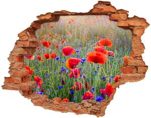 Autocolant 3D gaura cu priveliște flori de câmp