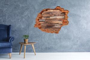 Autocolant 3D gaura cu priveliște de perete din lemn