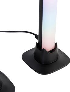 Lampă de masă neagră cu LED cu telecomandă și RGB - Arnold