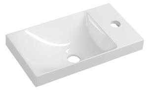 Sapho Sapho, chiuveta AGOS fara preaplin 40x22cm, marmura turnata, alb, stanga/dreapta, AS400