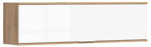 Dulap suspendat ZELE, stejar wotan/alb lucios, PAL laminat, 135x31x37 cm
