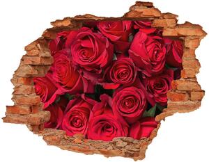 Autocolant 3D gaura cu priveliște trandafiri rosii