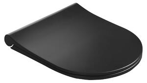 Sapho Sapho, scaun de toaletă AVVA Slim cu închidere lentă, mat negru, 100787-110