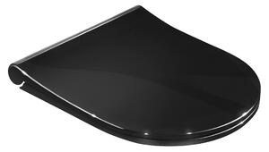 Sapho Sapho, scaun de toaletă AVVA Slim cu închidere lentă, negru lucios, 100787-108