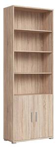Biblioteca OFFICE, stejar sonoma, PAL laminat, cu 2 usi, 79x35x221 cm