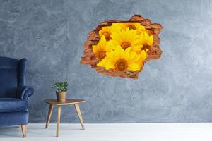 Autocolant un zid spart cu priveliște Floarea soarelui