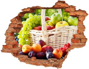 Fototapet 3D gaură în perete cos de fructe