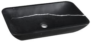 Sapho Sapho, chiuveta din piatra BLOK 60x11x35 cm, negru Marquin, mat, 2401-39