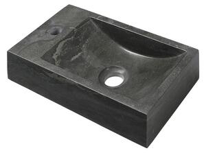 Sapho Sapho, chiuveta din piatra BLOK 40x10x22 cm, deschidere in stanga, antracit negru, 2401-38