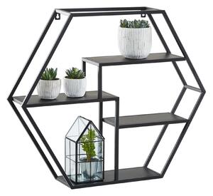 Raft POL, negru, metal, 60x13x52 cm