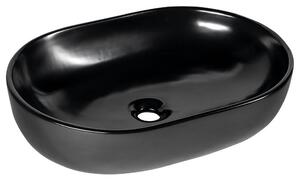 Sapho Sapho, chiuveta ceramica CALEO, diametru 60x42x14 cm, pentru blat, negru mat, CA590B