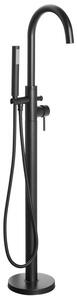 Aqualine Sapho, baterie de baie CETO cu racord la podea, 1175 mm, negru mat, BV357B