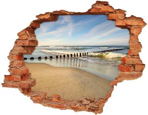 Autocolant un zid spart cu priveliște Plaja de la Marea Baltică