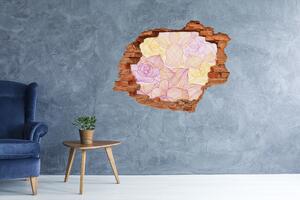 Fototapet 3D gaură în perete model floral