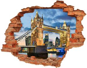 Autocolant 3D gaura cu priveliște Tower Bridge din Londra