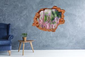 Fototapet 3D gaură în perete flori Heather