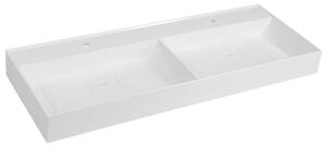 Sapho Sapho, chiuveta dubla GODIVA 119x44cm, marmura turnata, alb, GU119