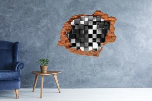 Autocolant de perete gaură 3D cuburi de abstractizare
