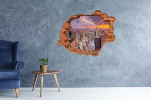 Autocolant 3D gaura cu priveliște New York