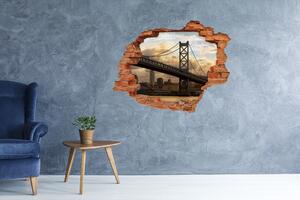 Autocolant 3D gaura cu priveliște Podul Philadelphia