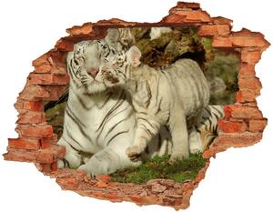 Fototapet un zid spart cu priveliște Tigers