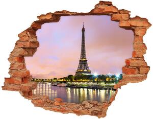 Autocolant 3D gaura cu priveliște Turnul Eiffel din Paris